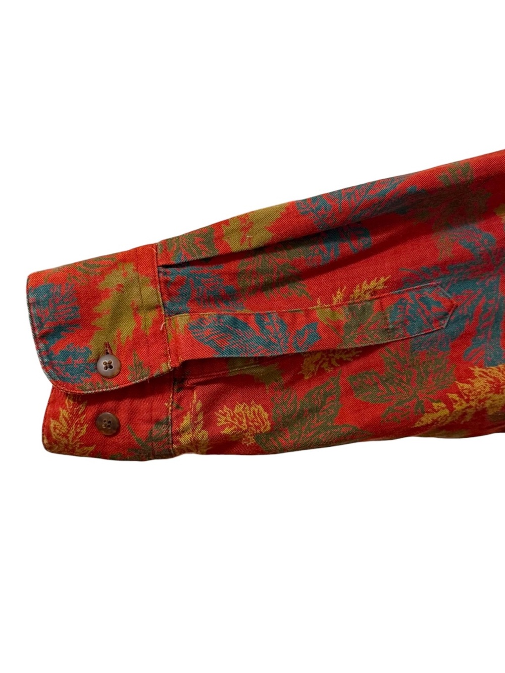 Vintage Gap Fall Leaves Print Button Down Shirt 90’s Mens Medium Long Sleeve Red - Picture 16 of 16